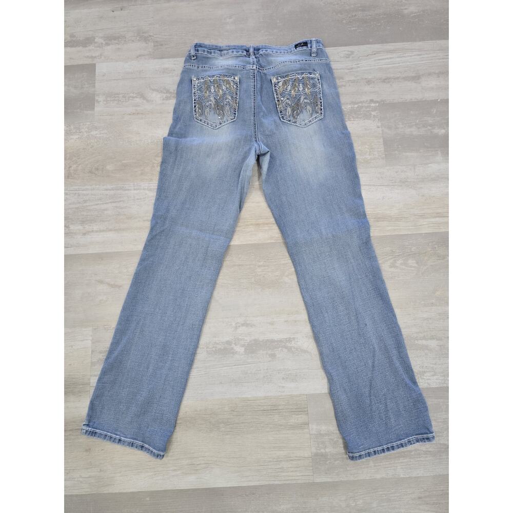 Earl Jean Women's Size 14 Slim Bootcut Jeans Embellished Rhinestone Pockets Y2K - Picture 10 of 11